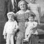 1945 (circa) - Around age 9 with grandmother Arrie Dell and grandfather Papa Doc Richardson, cousin Elizabeth and Ken