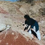 2011.4 - In Badlands, NE climbing after a fossilized turtle