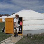 2013.3 - Entering her first yurt (ger) in Mongolia