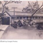 PA 1965 - Charcoal drawing of old covered bridge outside of Oxford, OH
